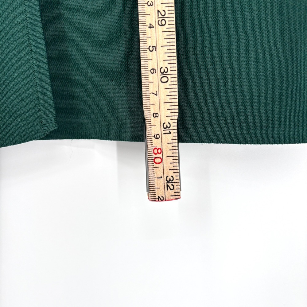 Aleeza Paris Long Knit Blazer Vest Emerald Green Double Breasted Longline XS - Picture 9 of 14